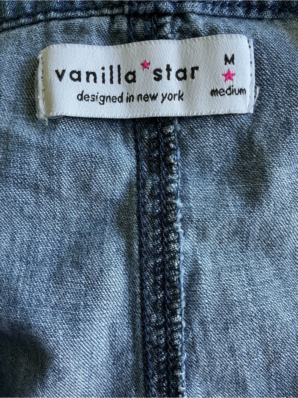 Vanilla Star Denim Tie-Strap Romper with Front Pockets - Picture 9 of 9